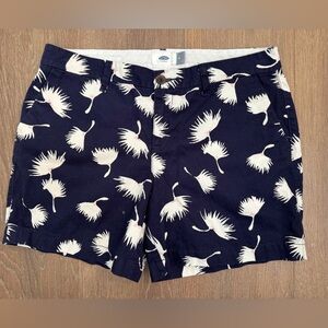 Old Navy Navy Blue Shorts with White Palm Print